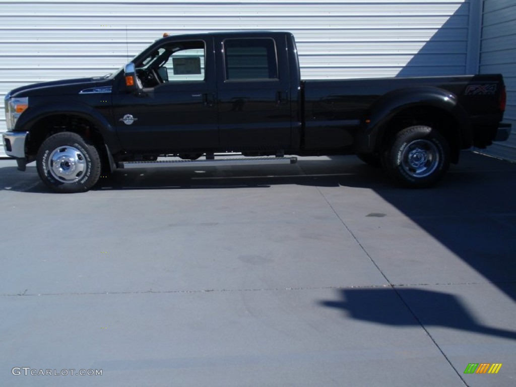 2014 F350 Super Duty Lariat Crew Cab 4x4 Dually - Tuxedo Black Metallic / Black photo #6