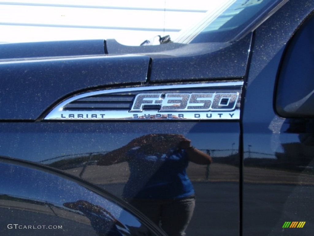 2014 F350 Super Duty Lariat Crew Cab 4x4 Dually - Tuxedo Black Metallic / Black photo #13