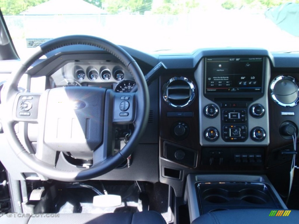 2014 F350 Super Duty Lariat Crew Cab 4x4 Dually - Tuxedo Black Metallic / Black photo #31