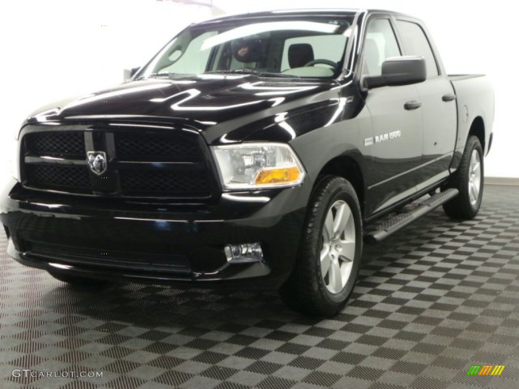 2012 Ram 1500 ST Crew Cab 4x4 - Black / Dark Slate Gray/Medium Graystone photo #2