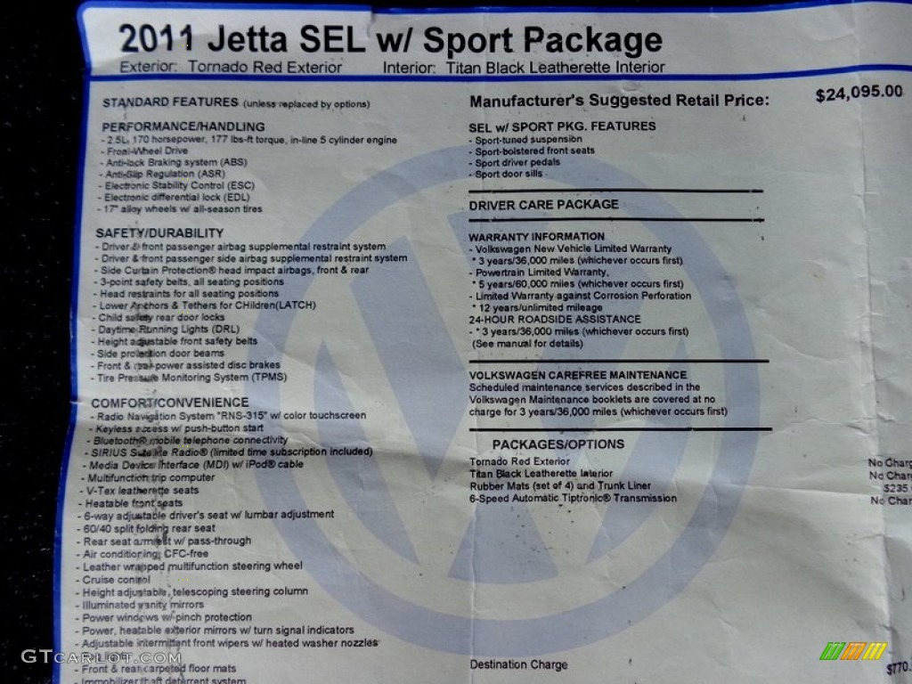 2011 Jetta SEL Sedan - Tornado Red / Titan Black photo #21