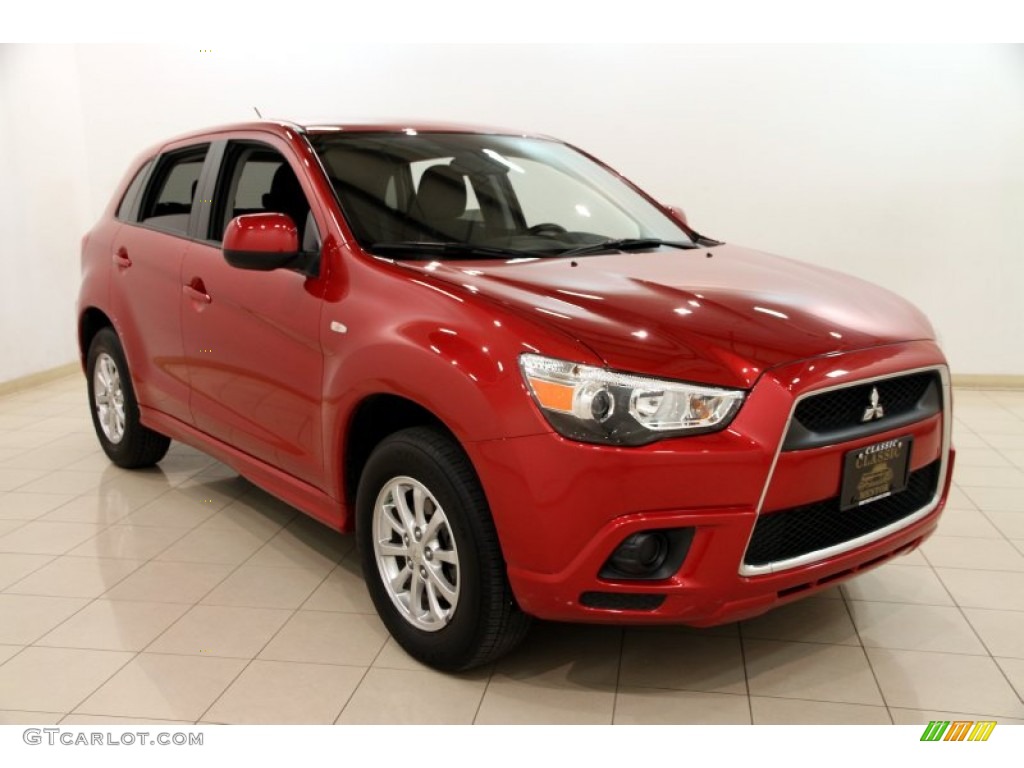 2011 Outlander Sport ES - Rally Red Metallic / Black photo #1