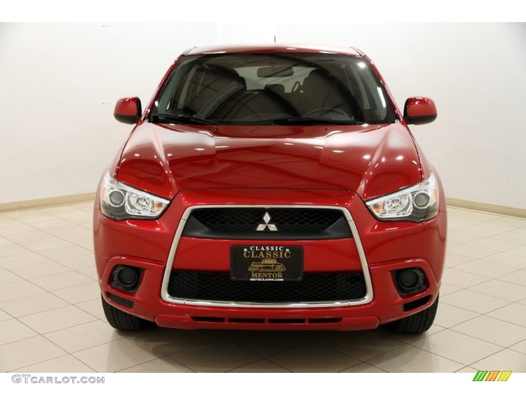 2011 Outlander Sport ES - Rally Red Metallic / Black photo #2