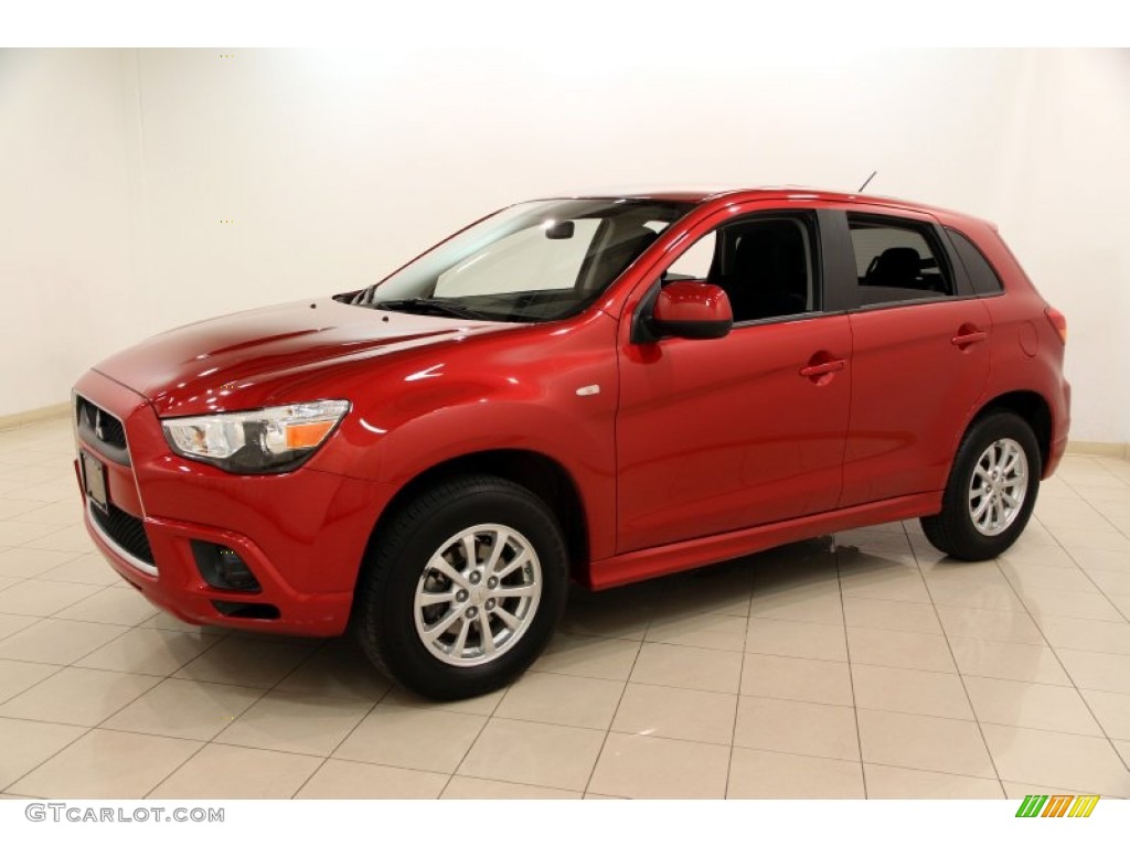 2011 Outlander Sport ES - Rally Red Metallic / Black photo #3