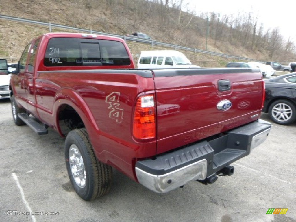 2014 F350 Super Duty Lariat SuperCab 4x4 - Ruby Red Metallic / Adobe photo #4