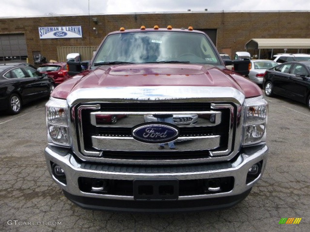 2014 F350 Super Duty Lariat SuperCab 4x4 - Ruby Red Metallic / Adobe photo #6