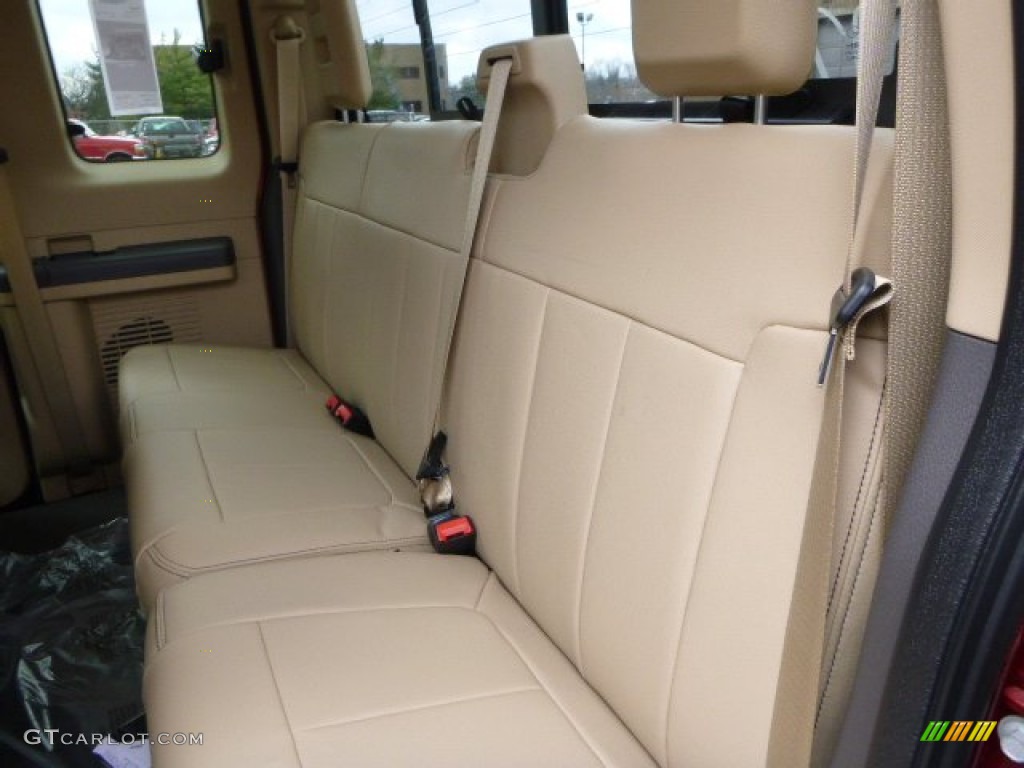 2014 F350 Super Duty Lariat SuperCab 4x4 - Ruby Red Metallic / Adobe photo #9