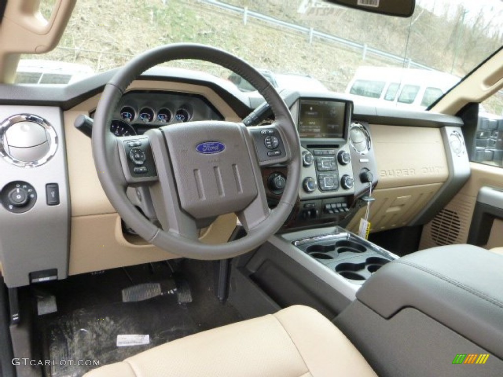 Adobe Interior 2014 Ford F350 Super Duty Lariat SuperCab 4x4 Photo #92317749