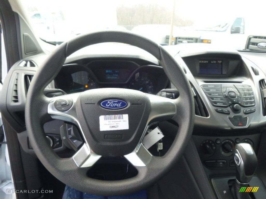2014 Ford Transit Connect XLT Van Charcoal Black Steering Wheel Photo #92323695