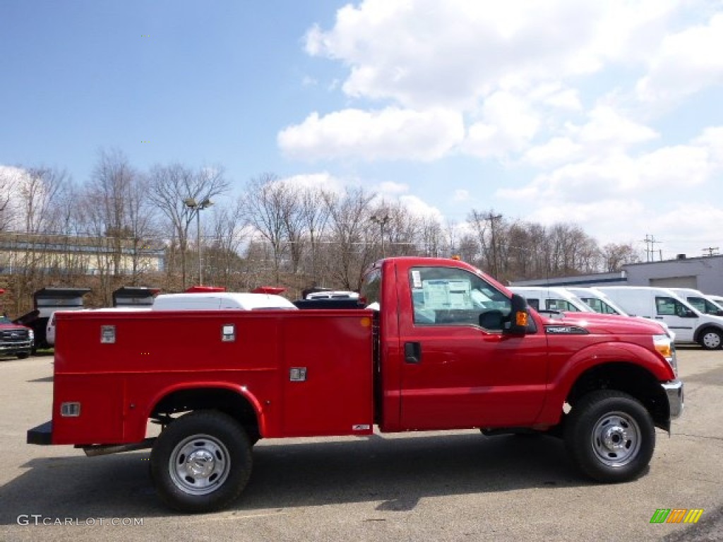 Vermillion Red 2014 Ford F250 Super Duty XL Regular Cab 4x4 Utility Truck Exterior Photo #92323740