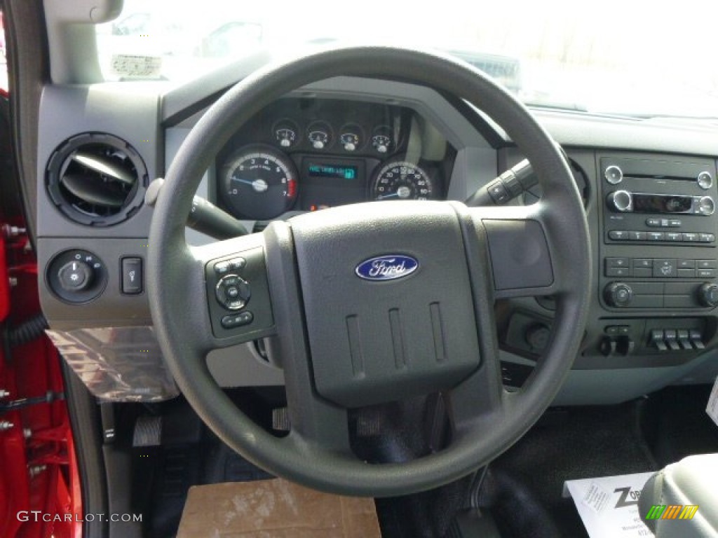 2014 F250 Super Duty XL Regular Cab 4x4 Utility Truck - Vermillion Red / Steel photo #18