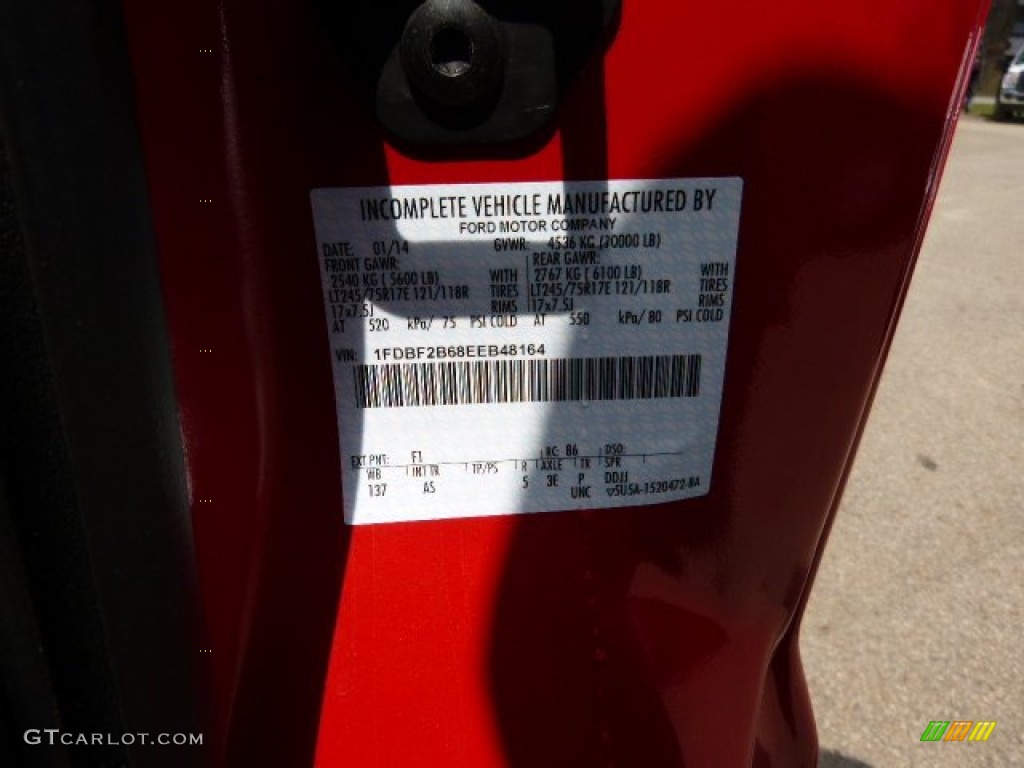 2014 F250 Super Duty Color Code F1 for Vermillion Red Photo #92324097