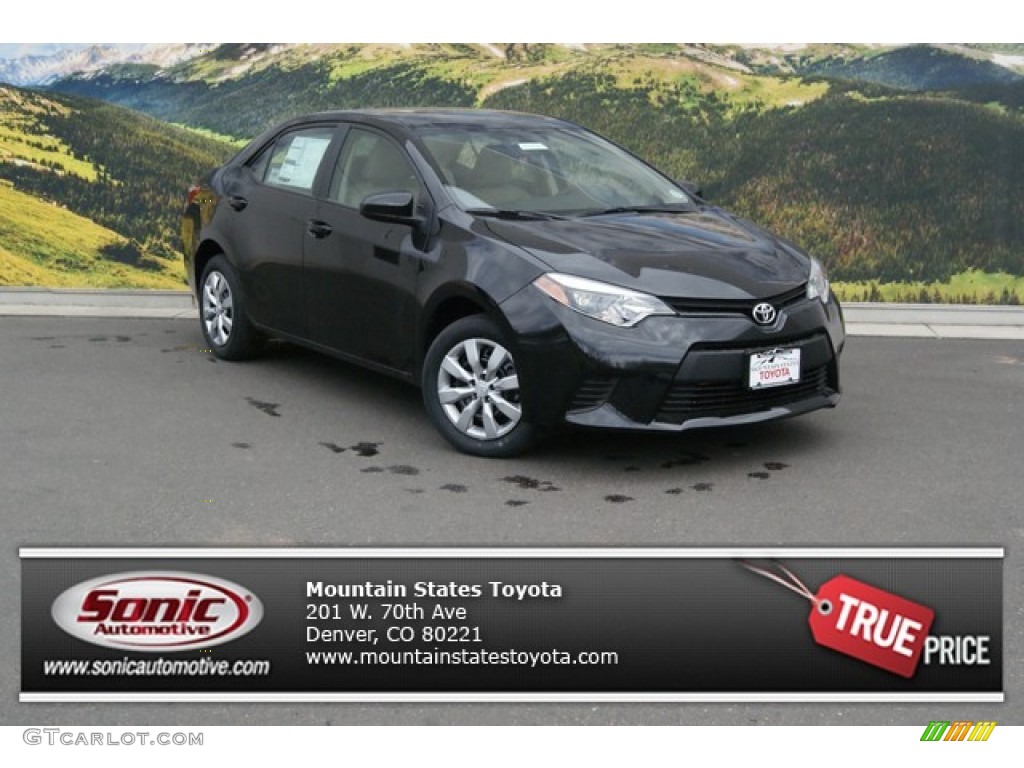 2014 Corolla LE - Black Sand Pearl / Ivory photo #1