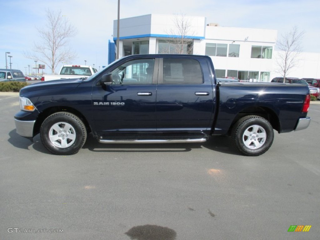 2012 Ram 1500 SLT Crew Cab 4x4 - True Blue Pearl / Dark Slate Gray/Medium Graystone photo #3