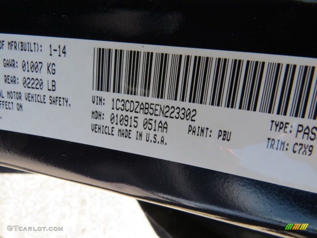 2014 Avenger SE - True Blue Pearl / Black photo #10