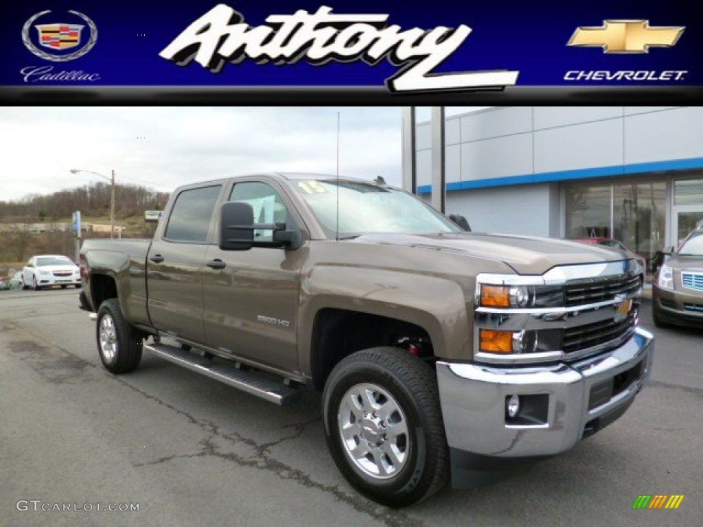 2015 Silverado 2500HD LT Crew Cab 4x4 - Brownstone Metallic / Jet Black photo #1