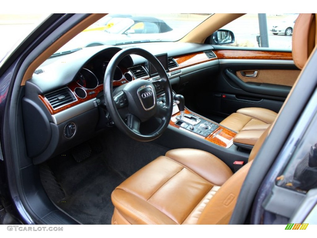 Black/Amaretto Interior 2007 Audi A8 4.2 quattro Photo #92335006