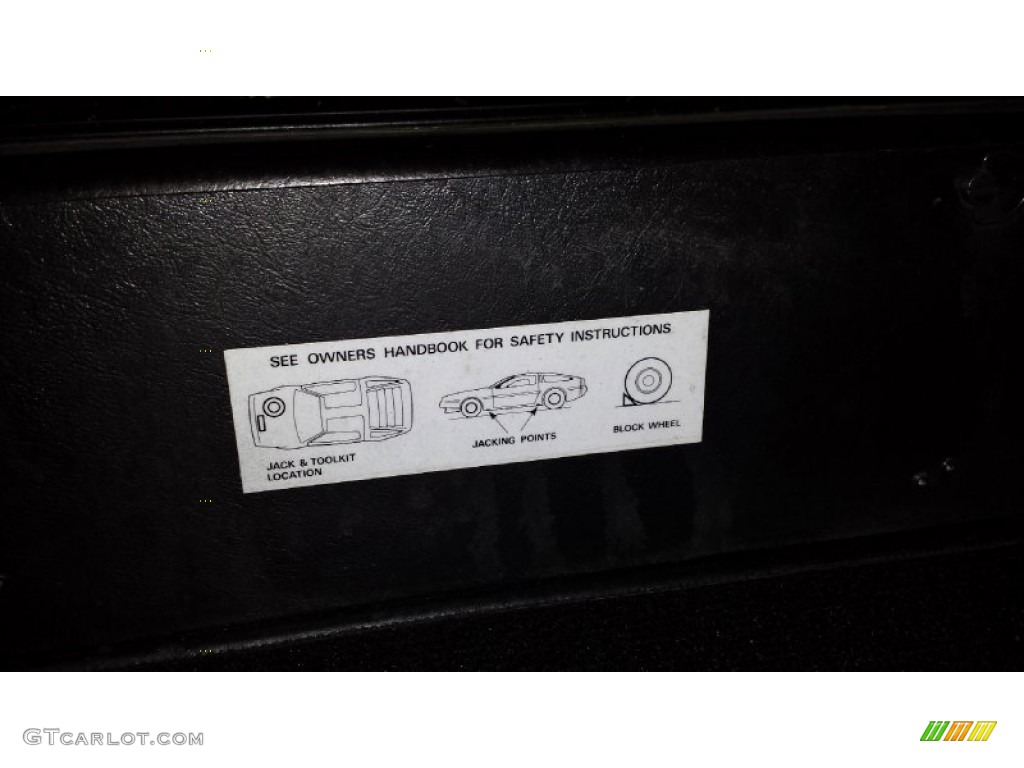 1983 Delorean DMC-12 Standard DMC-12 Model Info Tag Photo #92346267