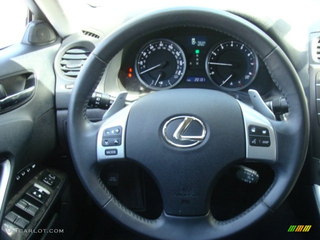 2011 Lexus IS 350 AWD Black Steering Wheel Photo #92346318