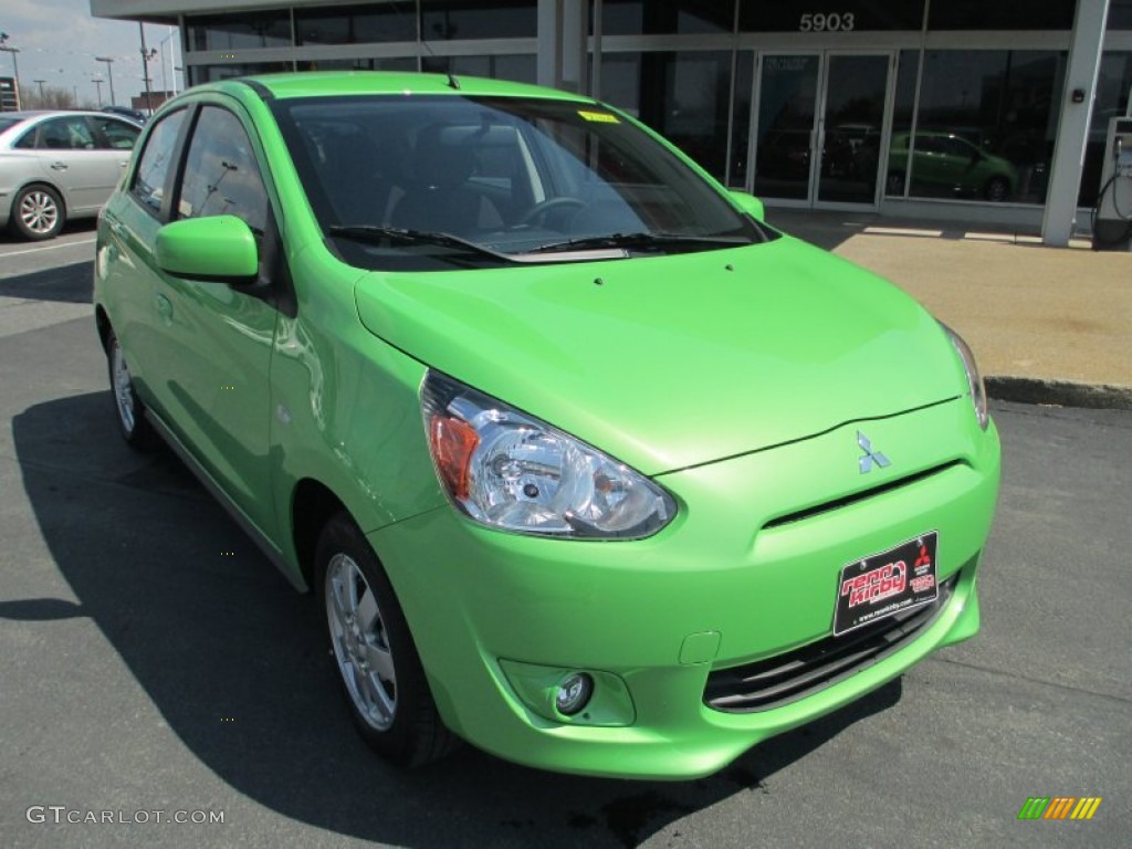 Kiwi Green Mitsubishi Mirage