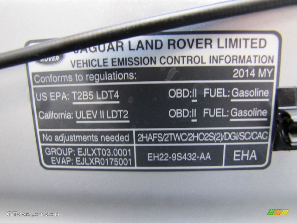 2014 Land Rover Range Rover Sport SE Info Tag Photos