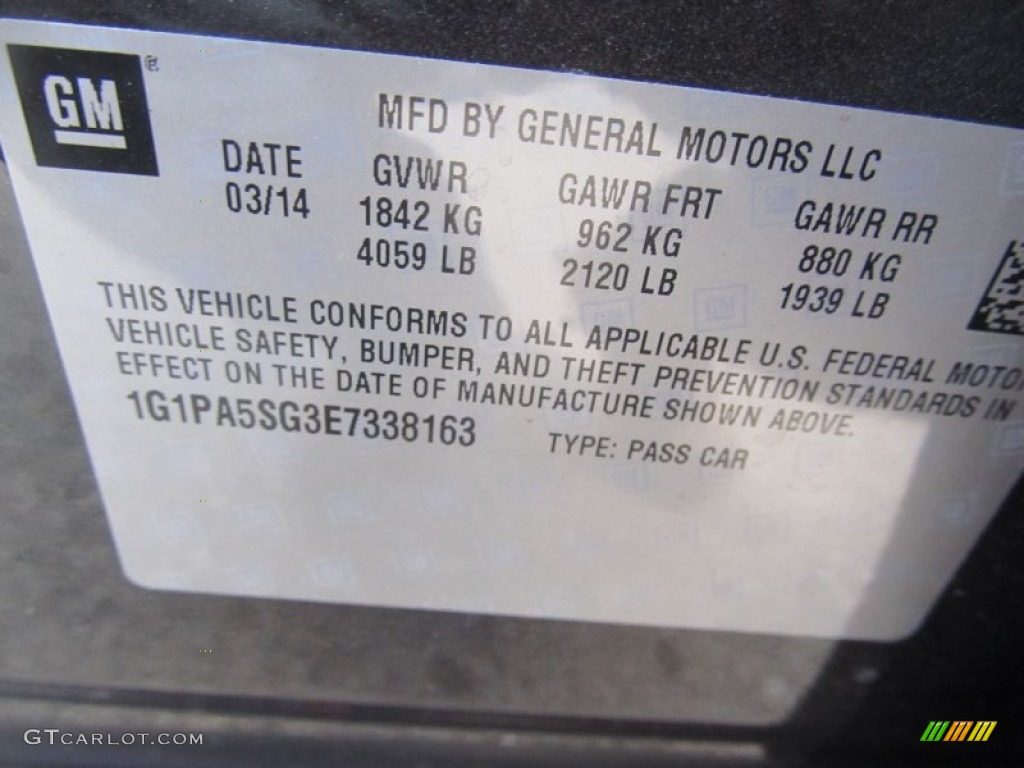 2014 Cruze LS - Tungsten Metallic / Jet Black/Medium Titanium photo #19