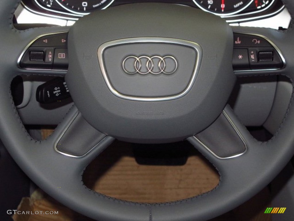 2014 Audi A7 3.0 TDI quattro Prestige Titanium Gray Steering Wheel Photo #92354487