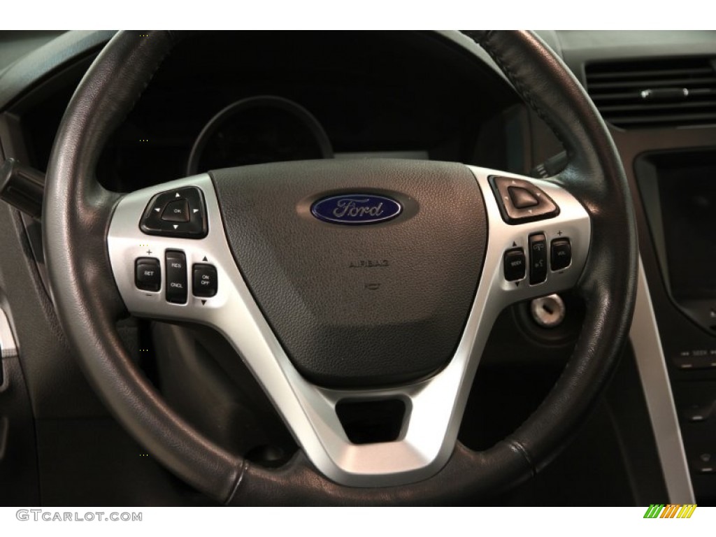 2011 Ford Explorer XLT 4WD Charcoal Black Steering Wheel Photo #92360318