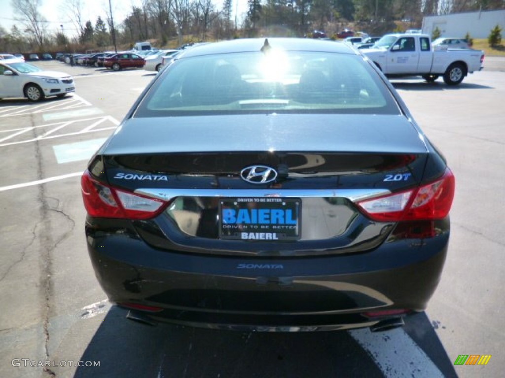 2011 Sonata SE 2.0T - Midnight Black / Black photo #6