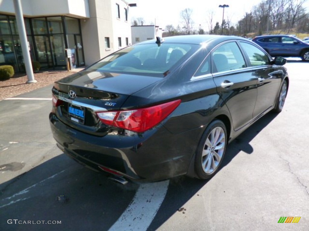 2011 Sonata SE 2.0T - Midnight Black / Black photo #7