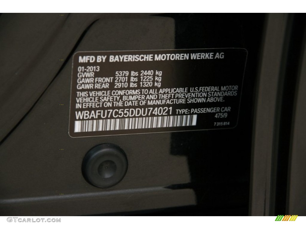 2013 5 Series 535i xDrive Sedan - Black Sapphire Metallic / Black photo #36