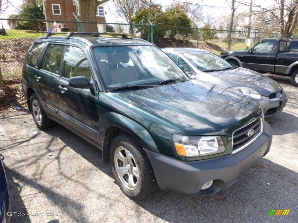 2003 Forester 2.5 X - Woodland Green Pearl / Beige photo #1