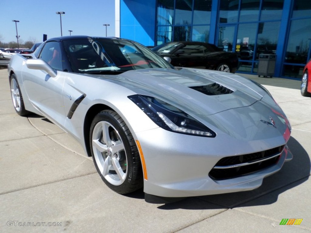 2014 Corvette Stingray Coupe - Blade Silver Metallic / Adrenaline Red photo #1