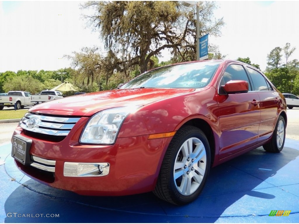 2007 Fusion SEL V6 - Redfire Metallic / Light Stone photo #1