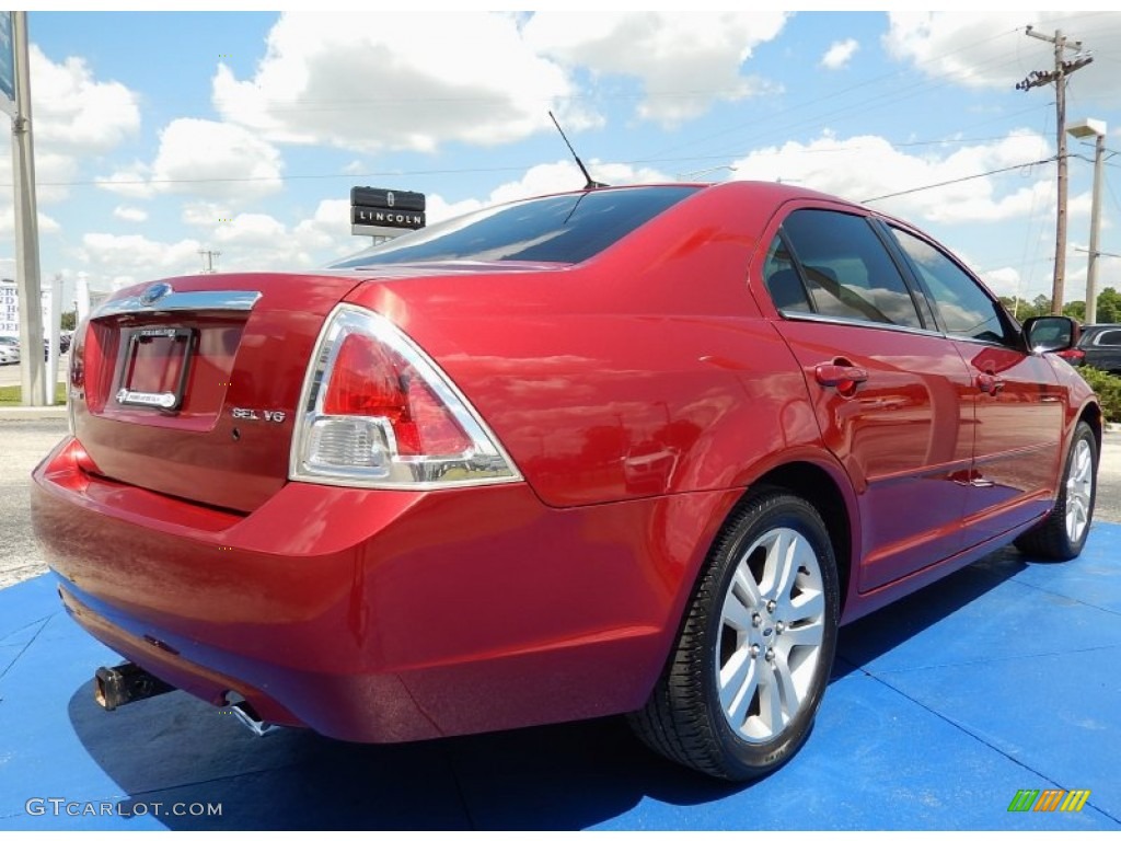 2007 Fusion SEL V6 - Redfire Metallic / Light Stone photo #5