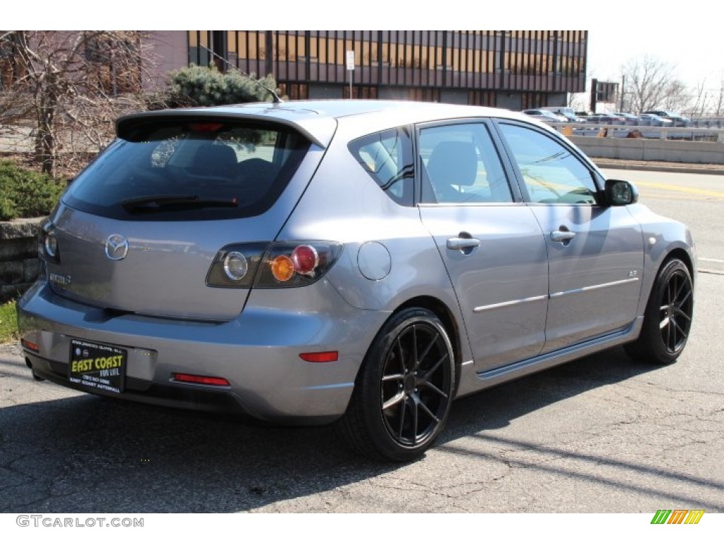 2004 MAZDA3 s Hatchback - Titanium Gray Metallic / Black/Blue photo #5