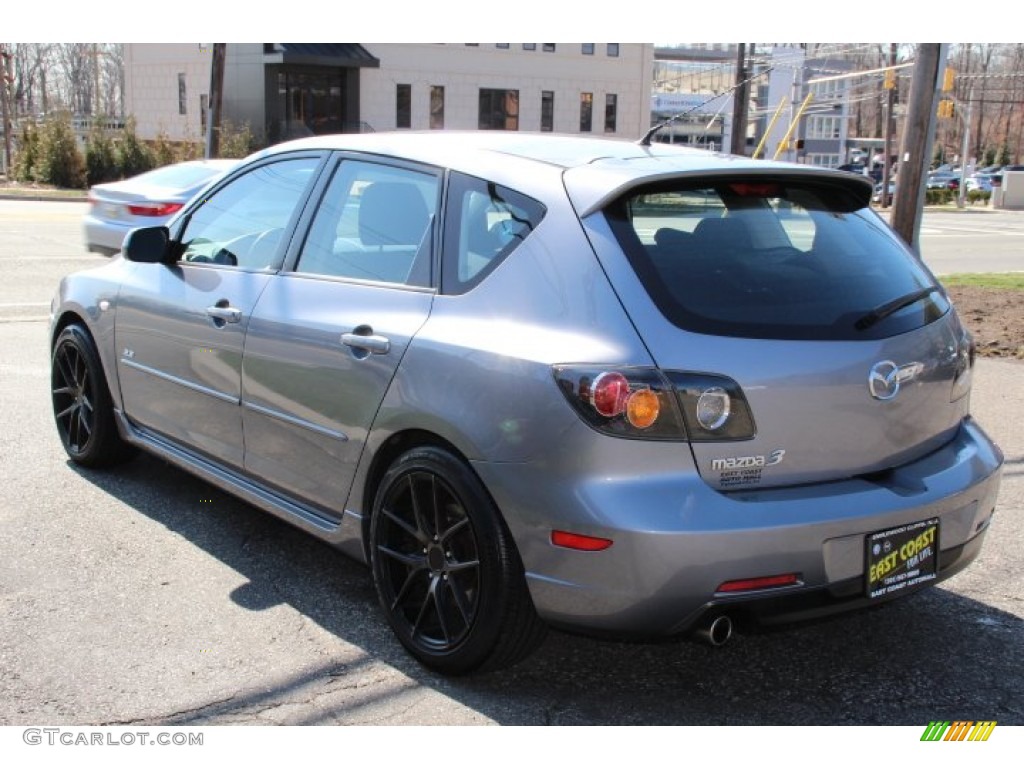 2004 MAZDA3 s Hatchback - Titanium Gray Metallic / Black/Blue photo #7