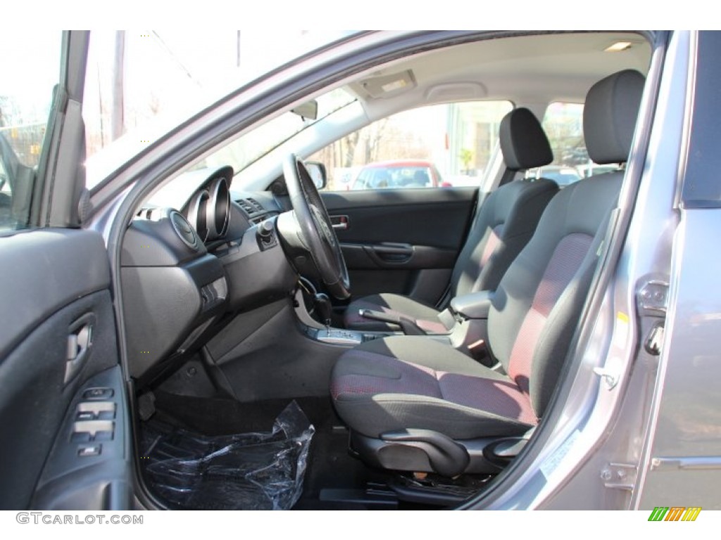 2004 MAZDA3 s Hatchback - Titanium Gray Metallic / Black/Blue photo #9