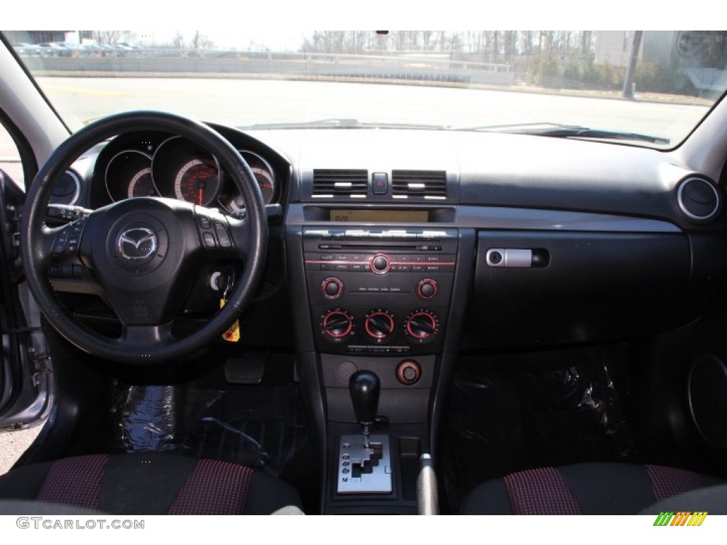 2004 MAZDA3 s Hatchback - Titanium Gray Metallic / Black/Blue photo #11