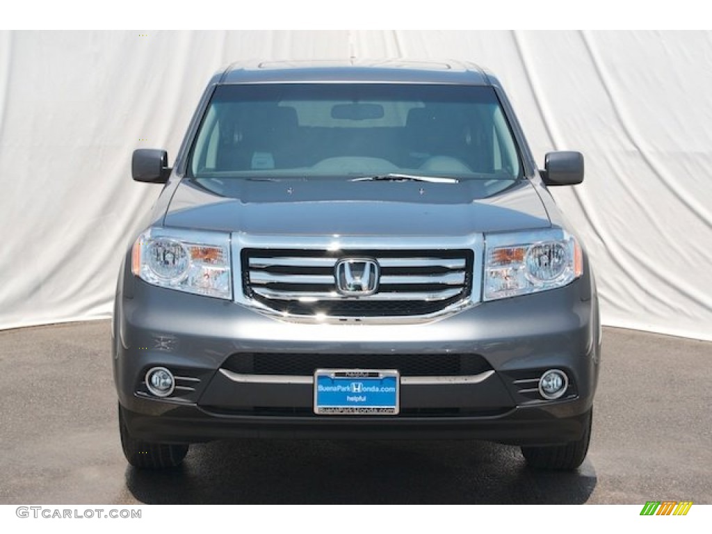 2014 Pilot EX-L - Modern Steel Metallic / Black photo #2