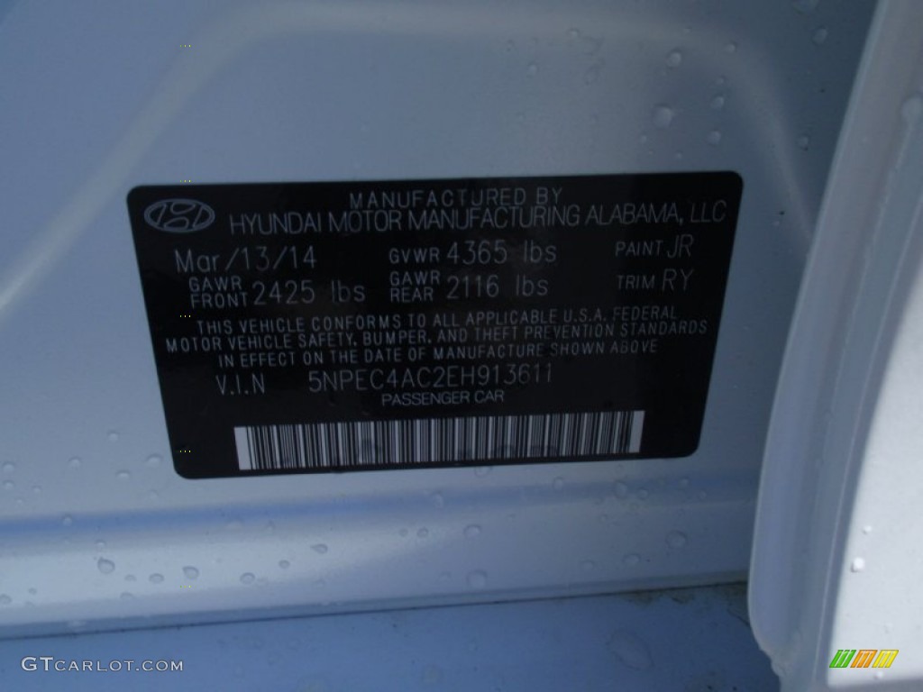 2014 Sonata SE - Pearl White / Black photo #33