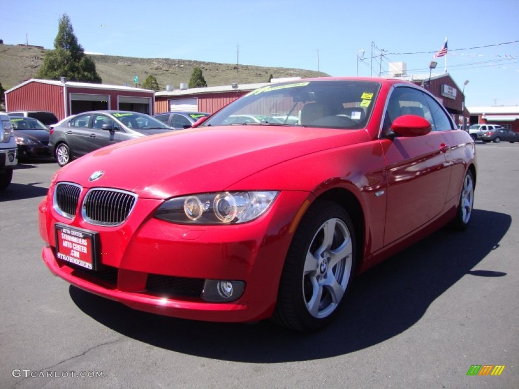 2009 3 Series 328i Convertible - Crimson Red / Cream Beige Dakota Leather photo #3