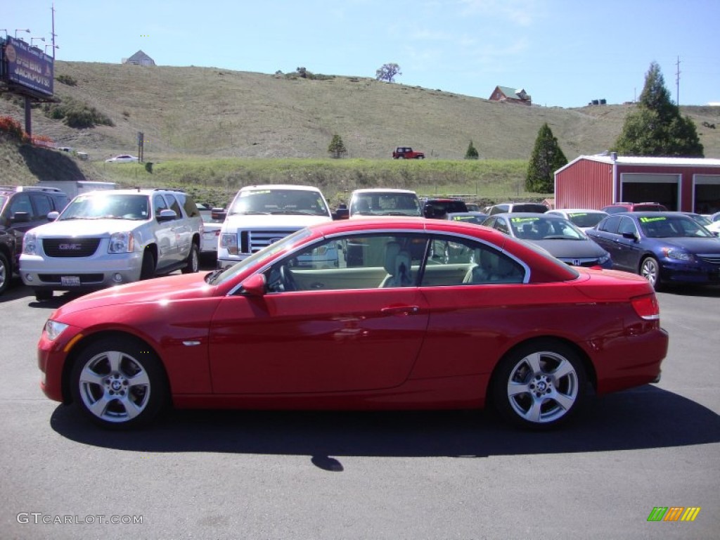2009 3 Series 328i Convertible - Crimson Red / Cream Beige Dakota Leather photo #4
