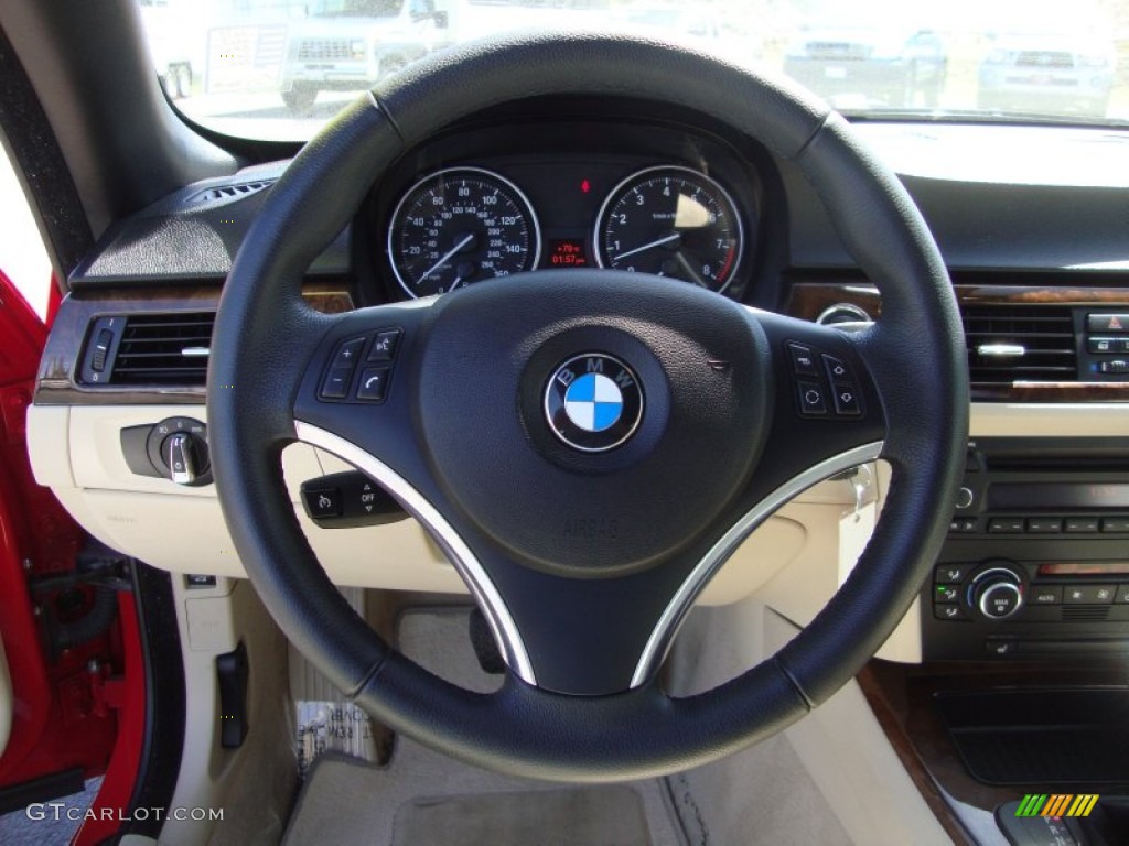 2009 3 Series 328i Convertible - Crimson Red / Cream Beige Dakota Leather photo #13