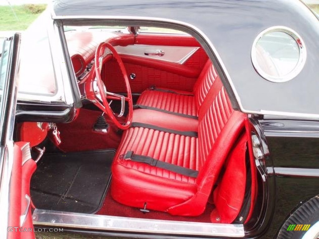 Flame Red Interior 1957 Ford Thunderbird Convertible Photo #92390953
