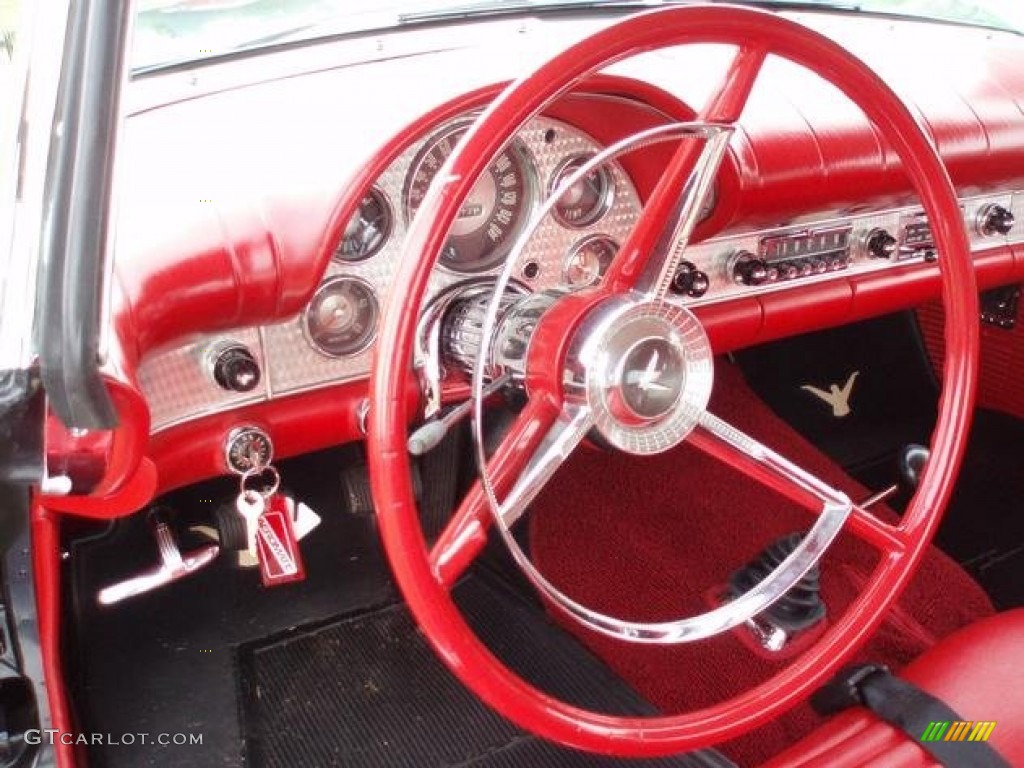 1957 Ford Thunderbird Convertible Flame Red Steering Wheel Photo #92390973
