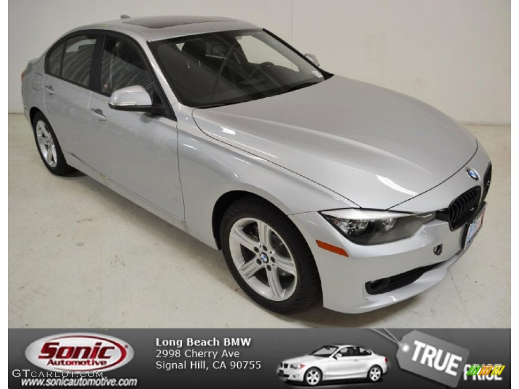 2014 3 Series 320i Sedan - Glacier Silver Metallic / Black photo #1