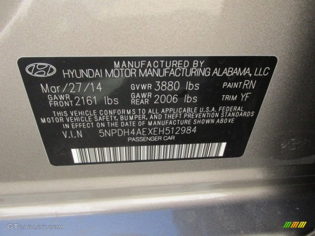 2014 Elantra SE Sedan - Bronze / Beige photo #15