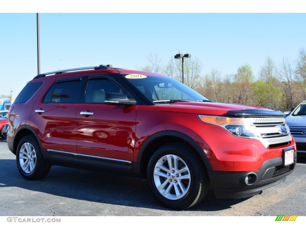 2011 Explorer XLT - Red Candy Metallic / Medium Light Stone photo #1