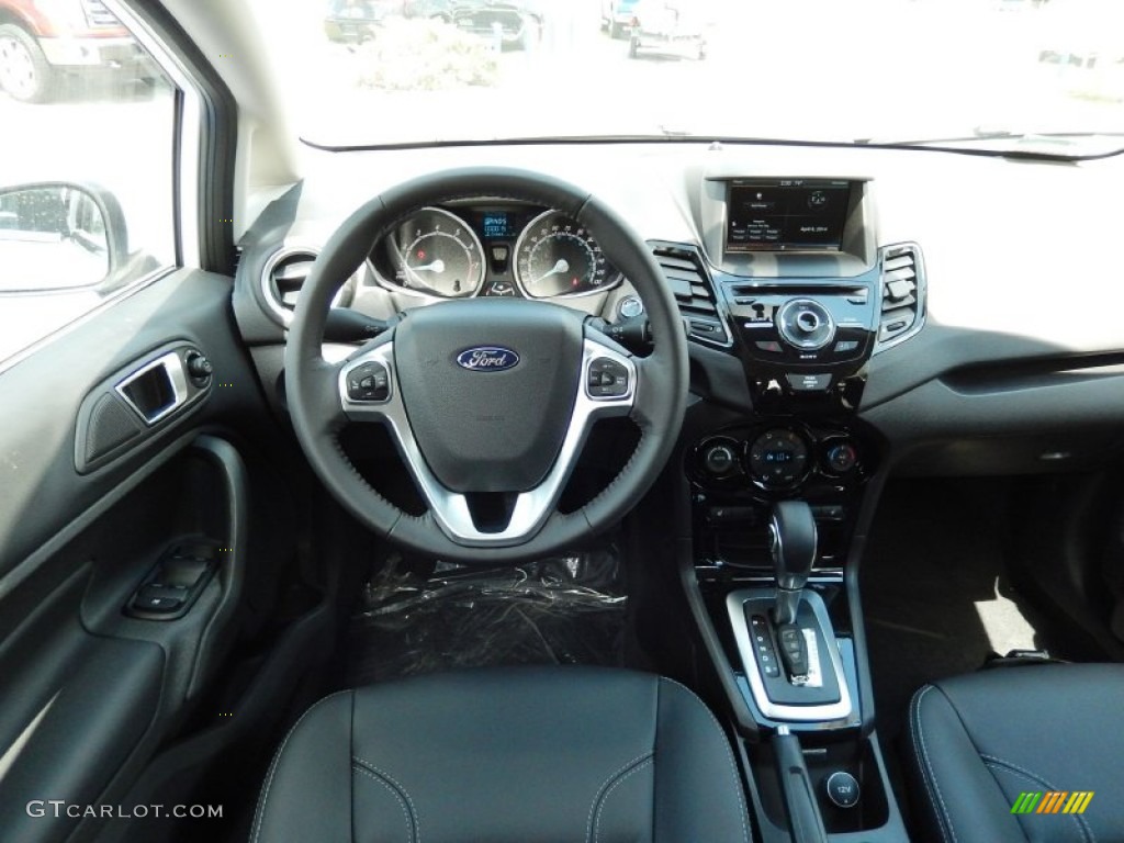 2014 Ford Fiesta Titanium Hatchback Charcoal Black Dashboard Photo #92400282